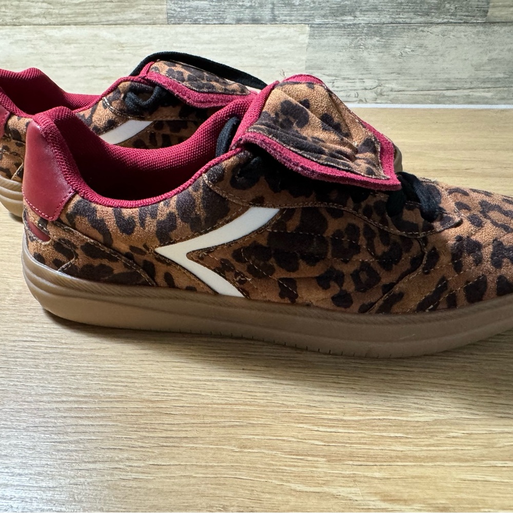 Steve Madden Leopard Print Sneakers with Red Accents